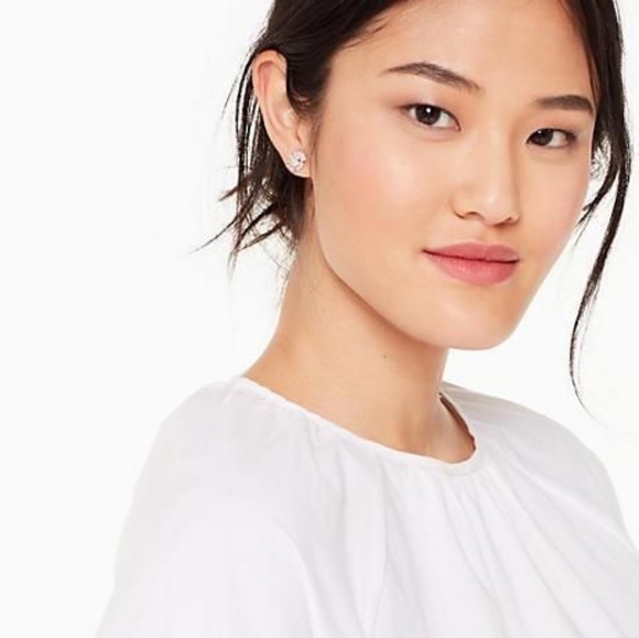 Sale! Kate Spade Special Sparkle Rose Floral Studs - Picture 6 of 6